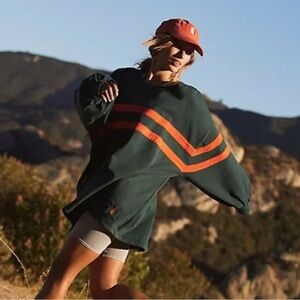 Free People Post Up Layer Pacific Green Oversized Sweatshirt Tunic Size Medium